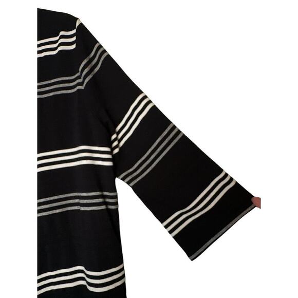 J. Jill Women's Open Front Stripe 3/4 Sleeve Stretch Cardigan Sweater Size PXL - Picture 3 of 8